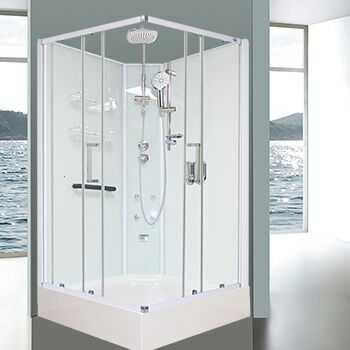 Deluxe double sliding door corner square shower cubicle