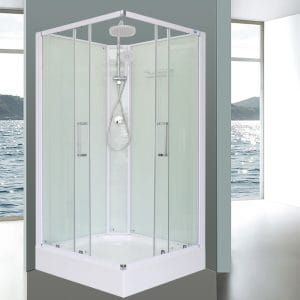 Aeros 4000 Aqua Series square corner-entry shower cubicle internal view
