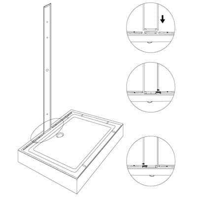 Aeros shower rectangle double door model assembly Step 3