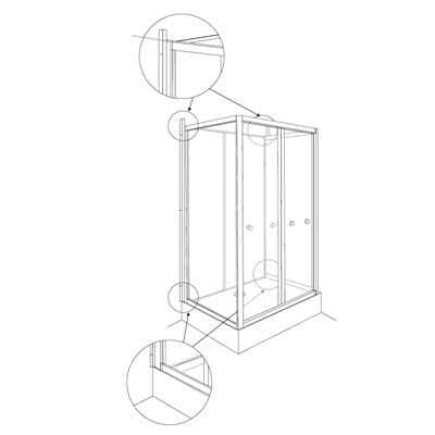 Aeros shower rectangle double door model assembly Step 13