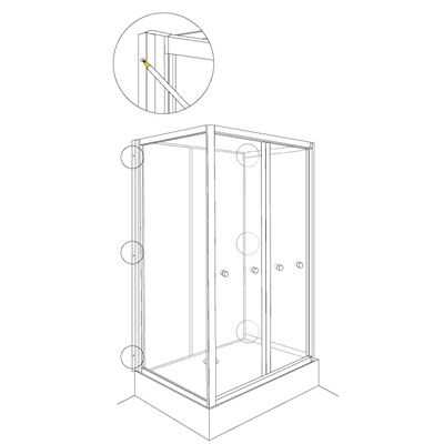 Aeros shower rectangle double door model assembly Step 14