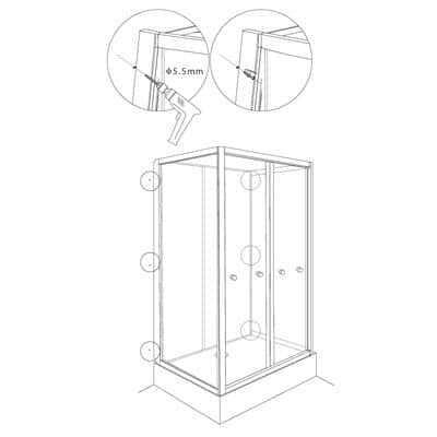 Aeros shower rectangle double door model assembly Step 15
