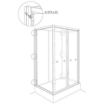 Aeros shower rectangle double door model assembly Step 16