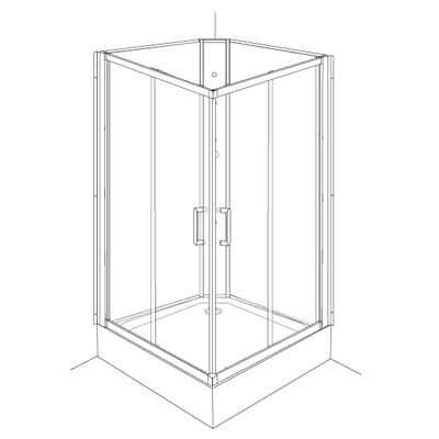 Aeros shower double door square model assembly Step 1
