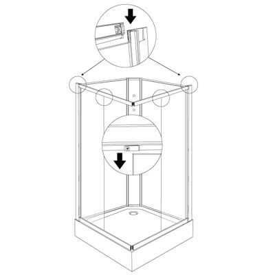 Aeros shower double door square model assembly Step 8