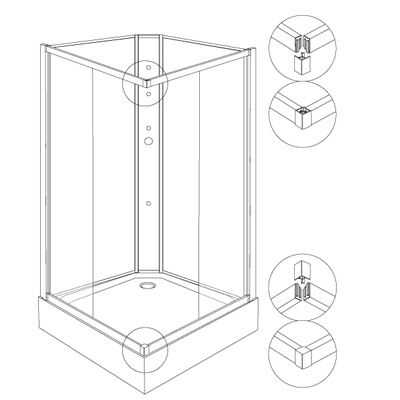 Aeros shower double door square model assembly Step 9