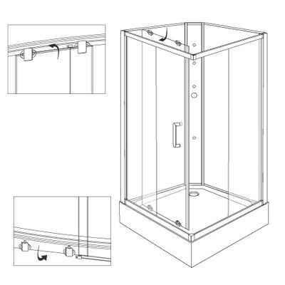 Aeros shower double door square model assembly Step 12