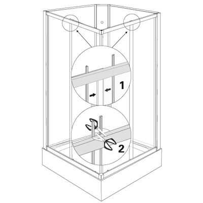 Aeros shower double door square model assembly Step 13