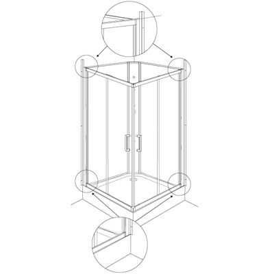 Aeros shower double door square model assembly Step 14