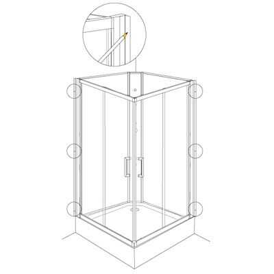 Aeros shower double door square model assembly Step 15