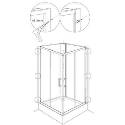 Aeros shower double door square model assembly Step 16