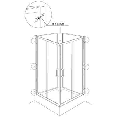 Aeros shower double door square model assembly Step 17