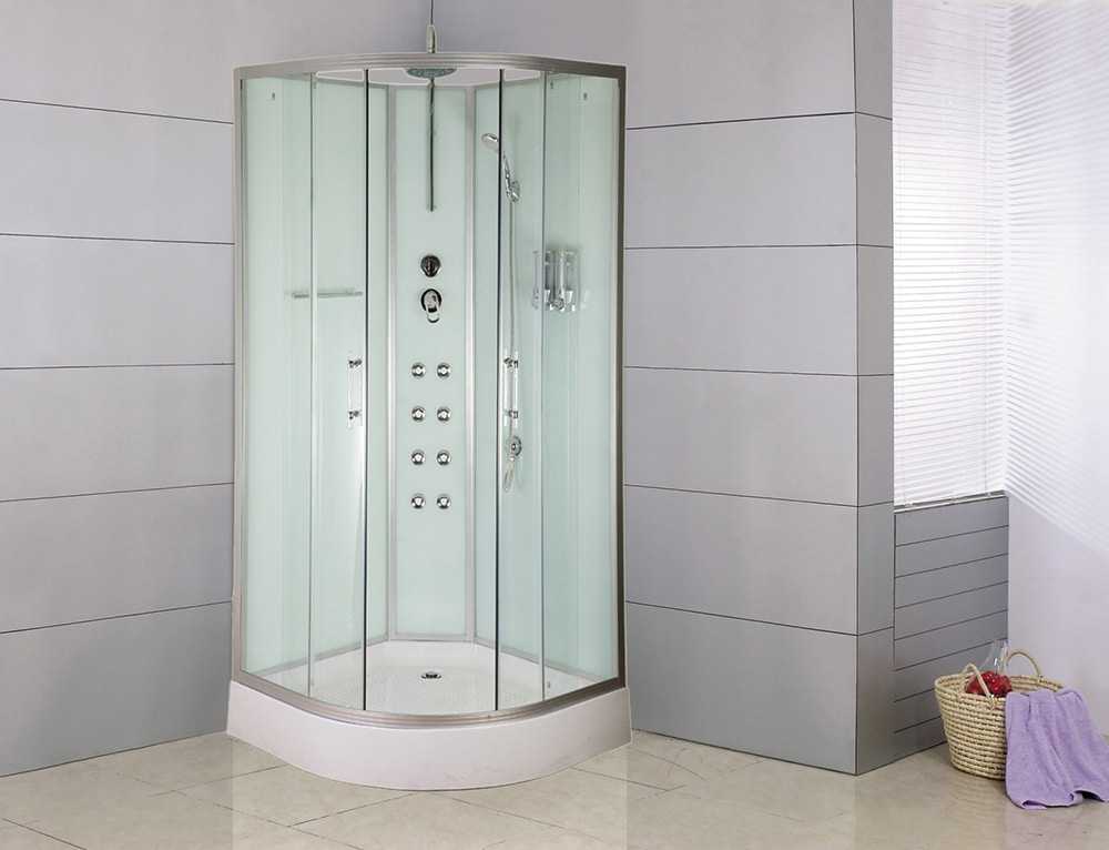 Early feature-rich enclosed shower cubicle compared with current practical Aeros designs