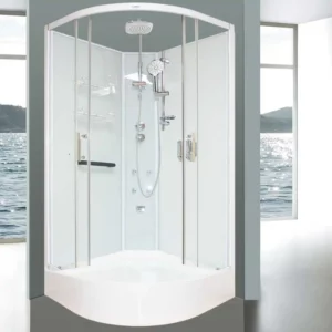 Aeros 12000 Aqua Series deluxe round corner-entry shower cubicle