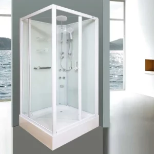 Aeros 13000 Aqua Series deluxe square front-entry shower cubicle