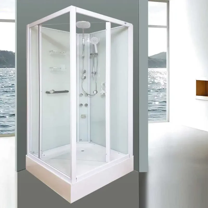 Aeros 13000 Aqua Series deluxe square front-entry shower cubicle
