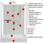 Aeros 15000 Aqua Series deluxe shower parts and accessories