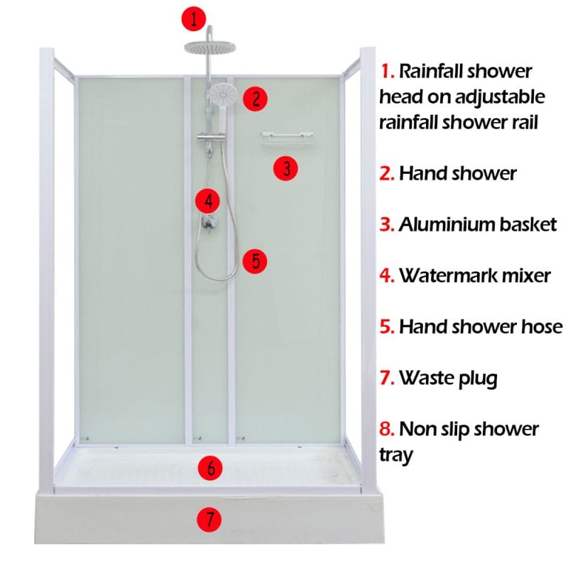 Aeros 5000 Aqua Series included shower parts and accessories