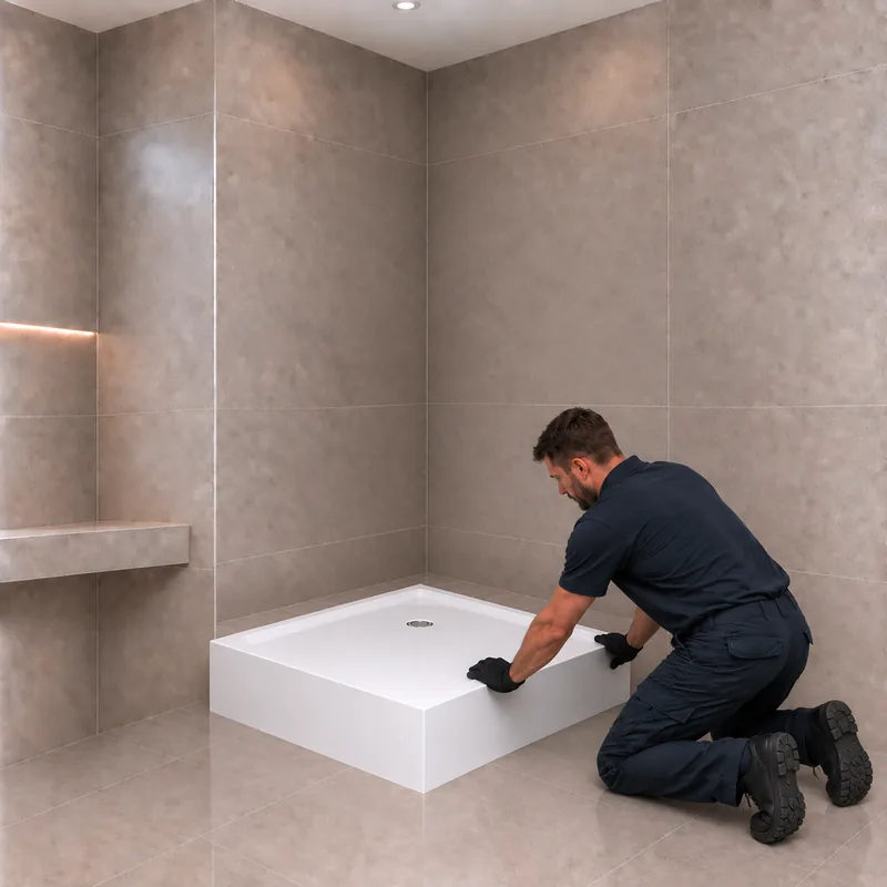 Step 3: Positioning the shower tray