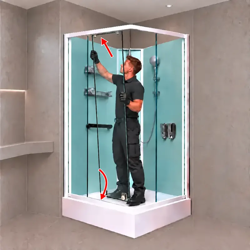 Step 11: Hanging the left sliding door