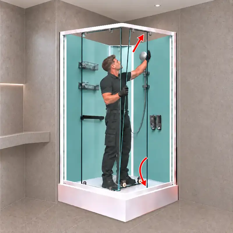 Step 12: Hanging the right sliding door