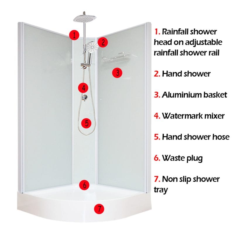 Aeros 11000 Aqua Series included shower parts and accessories