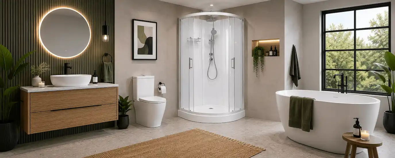 Fully enclosed shower installation – Aeros 11000 Aqua Series shower cubicle