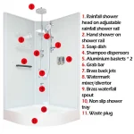 Aeros 12000 Aqua Series parts and accessories Aeros 12000 Aqua Series deluxe shower parts and accessories