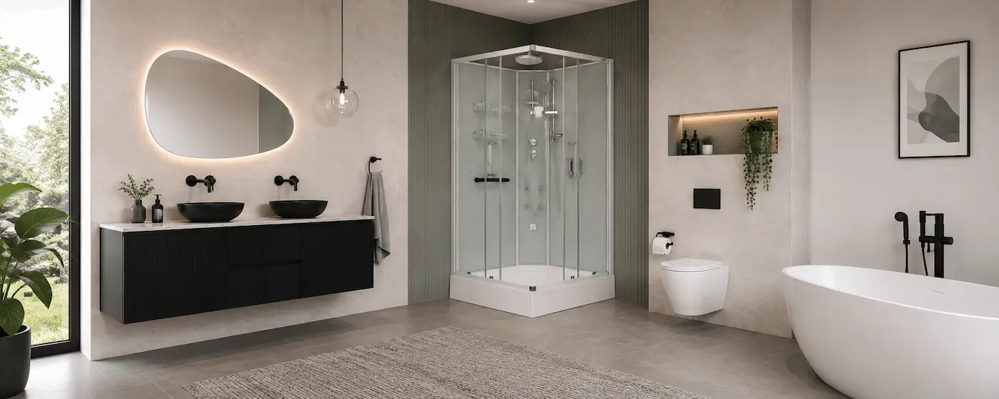 Shower pods vs tiles – Aeros 14000 Aqua Series fully enclosed shower cubicle