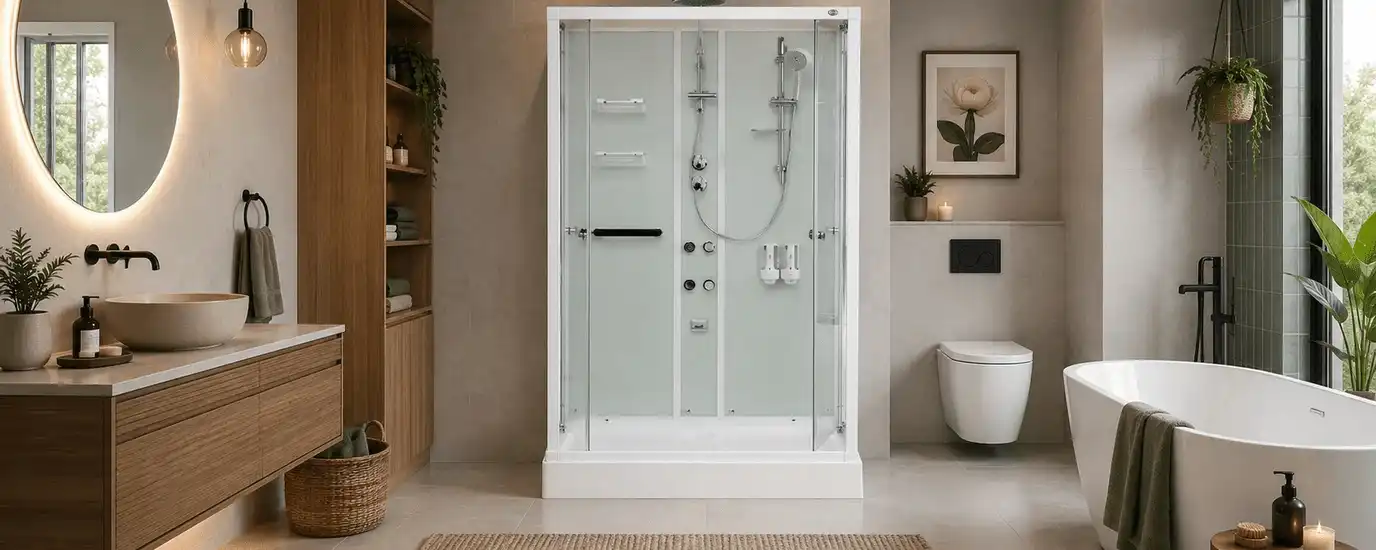 Space saving shower pods – Aeros 15000 Aqua Series shower cubicle