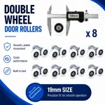19mm Double wheel rollers x 8