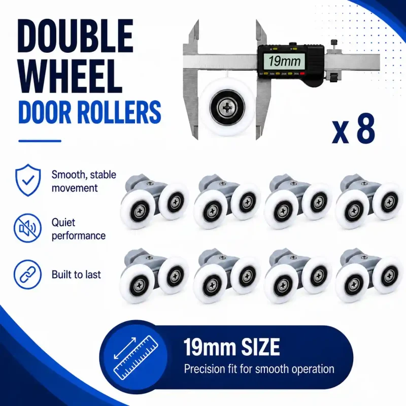 19mm Double wheel rollers x 8