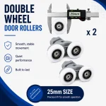25mm Double wheel rollers x 2