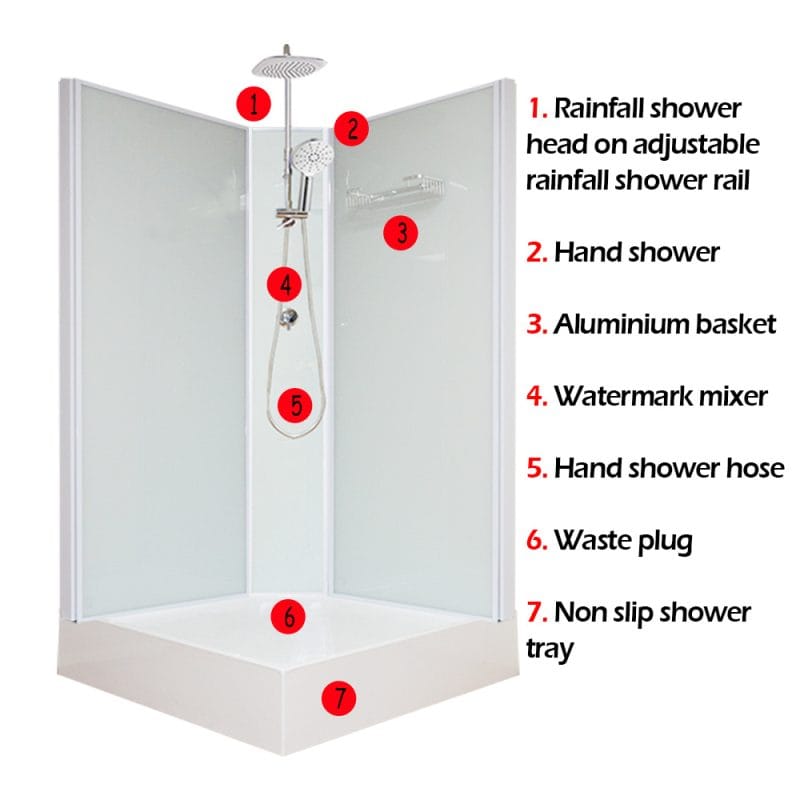 Aeros 3000 Aqua Series included shower parts and accessories