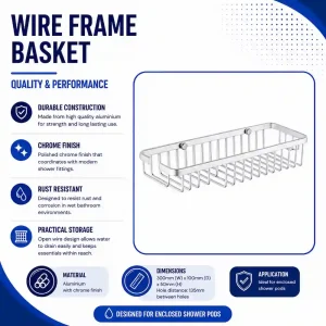 Aeros aluminium wire-frame shower basket
