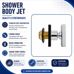 Aeros stainless steel shower body jet – side view Aeros stainless steel shower body jet side view with chrome finish