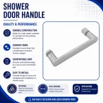 Aeros stainless steel shower glass door handle