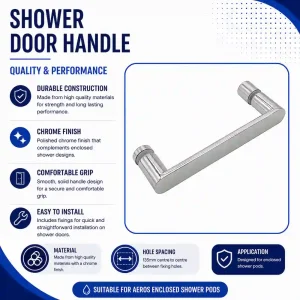 Aeros stainless steel shower glass door handle