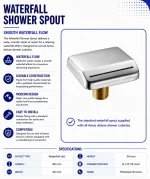 Aeros waterfall shower spout for deluxe shower cubicles
