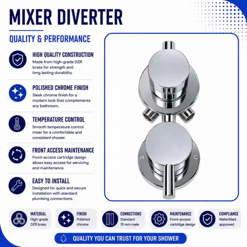 mixer-divertor Chrome mixer diverter