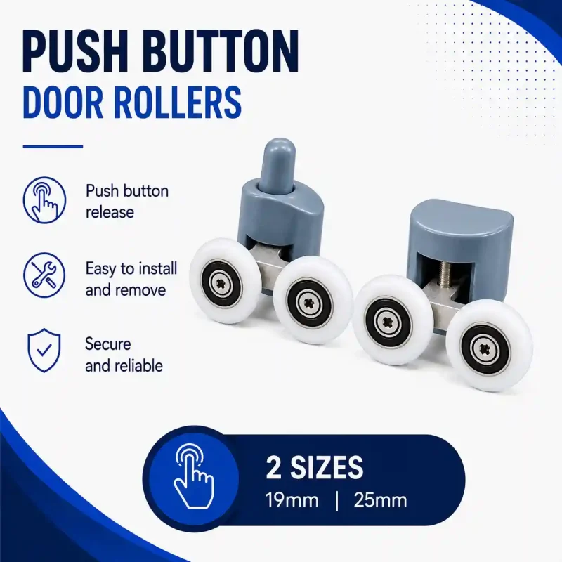push-button-wheels 19mm or 25mm Push button wheel rollers