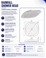 White Aeros rainfall shower head
