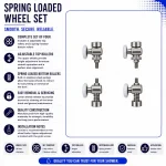 Spring loaded shower door rollers 25mm set of four with two adjustable top rollers and two spring-loaded bottom rollers